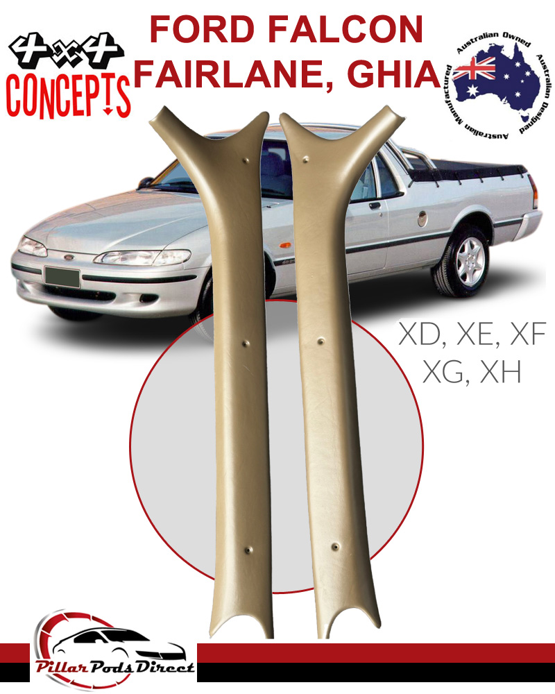 FORD FALCON FAIRLANE GHIA XD XE XF XG XH A PILLAR TRIMS BROWN