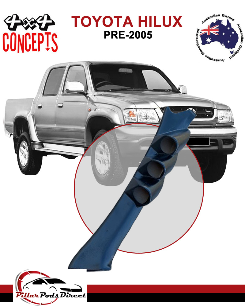 TOYOTA HILUX PRE 05 TRIPLE PILLAR POD BLACK